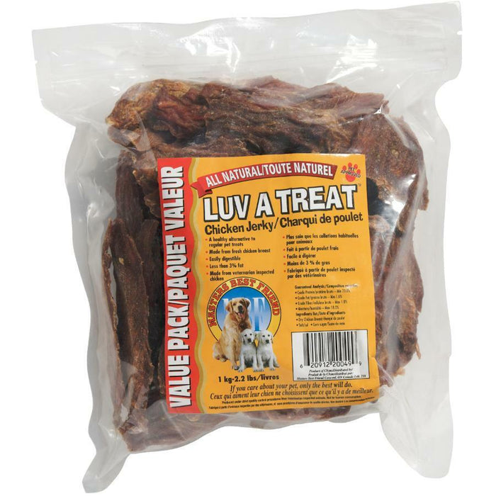 MBF Luv A Treat Chicken Jerky 1kg Bag