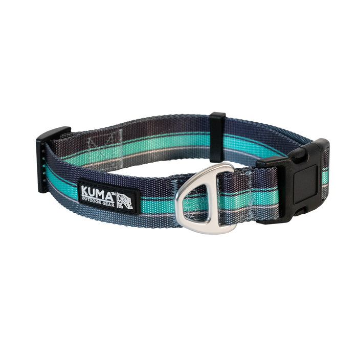 Kuma Backtrack Dog Collar Sml Navy/Mint