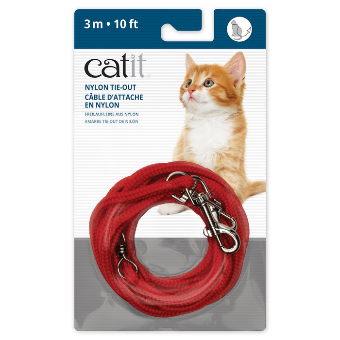 Catit Nylon Tie Out 15' Red