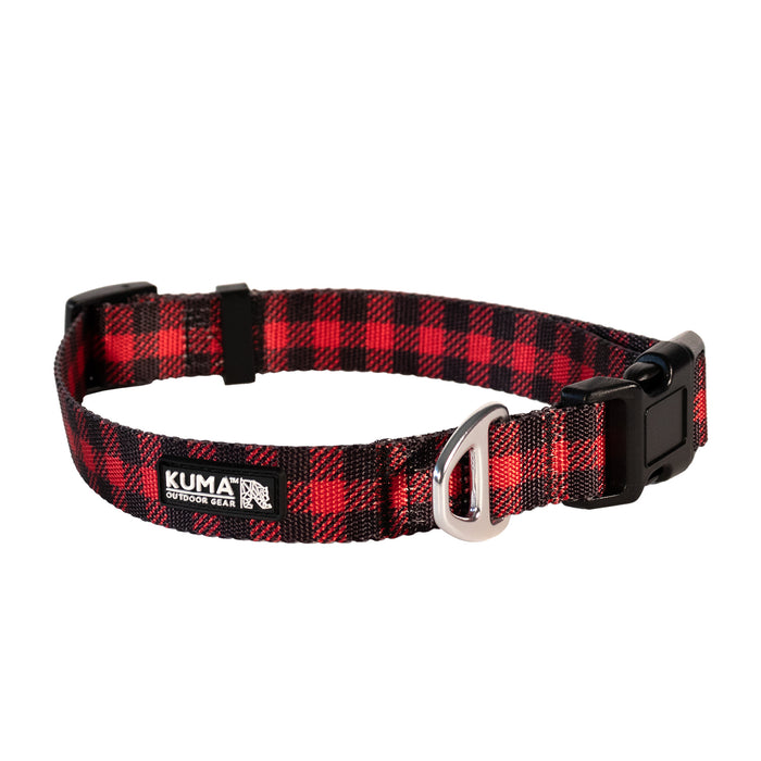 Kuma Lazy Bear Dog Collar Sml Red/Black