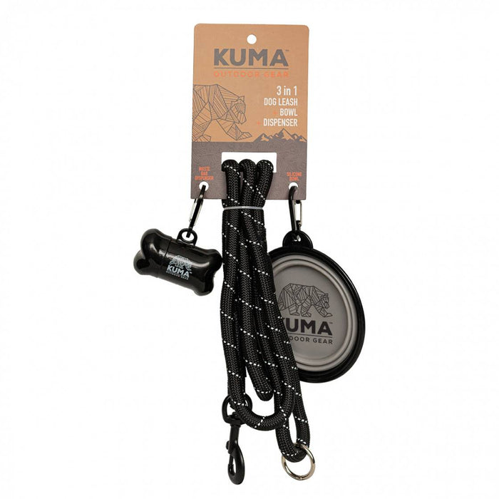 Kuma 3 in 1 Dog Leash Black/Grey