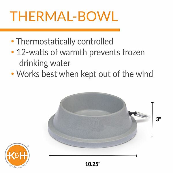 K&H Heated Thermal Bowl Granite 32oz 12 Watt