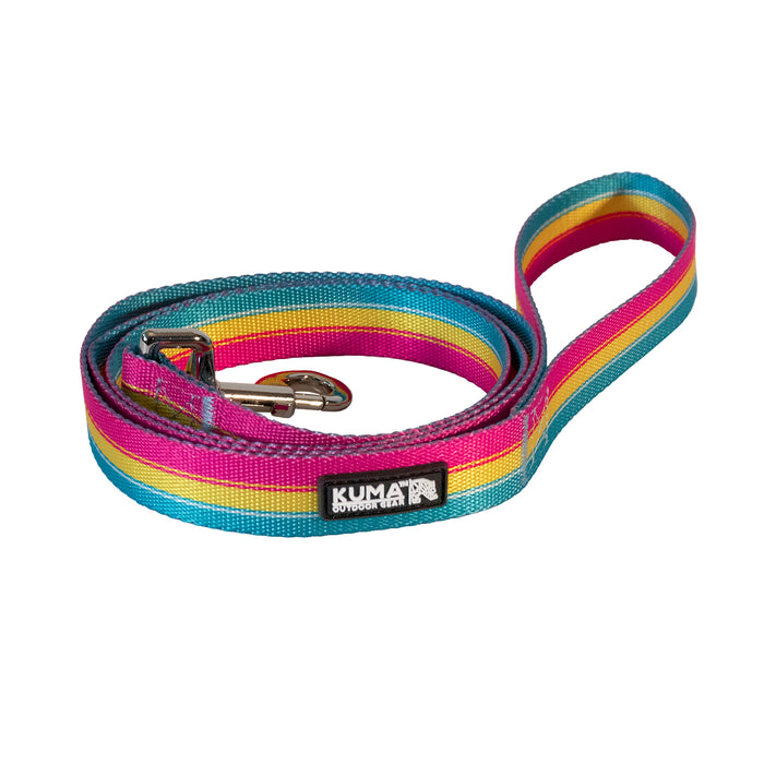 Kuma Backtrack Dog Leash Lollipop Yellow/Pink/Teal