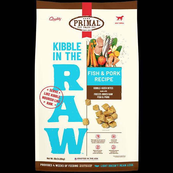 Primal Dog Kibble in the Raw Fish & Pork 9lbs