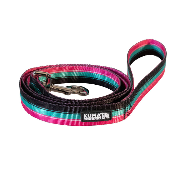 Kuma Backtrack Dog Leash Vice Black/Pink/Teal