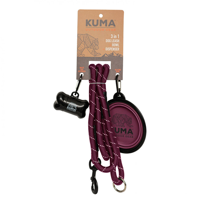 Kuma 3 in 1 Dog Leash Purple/Grey