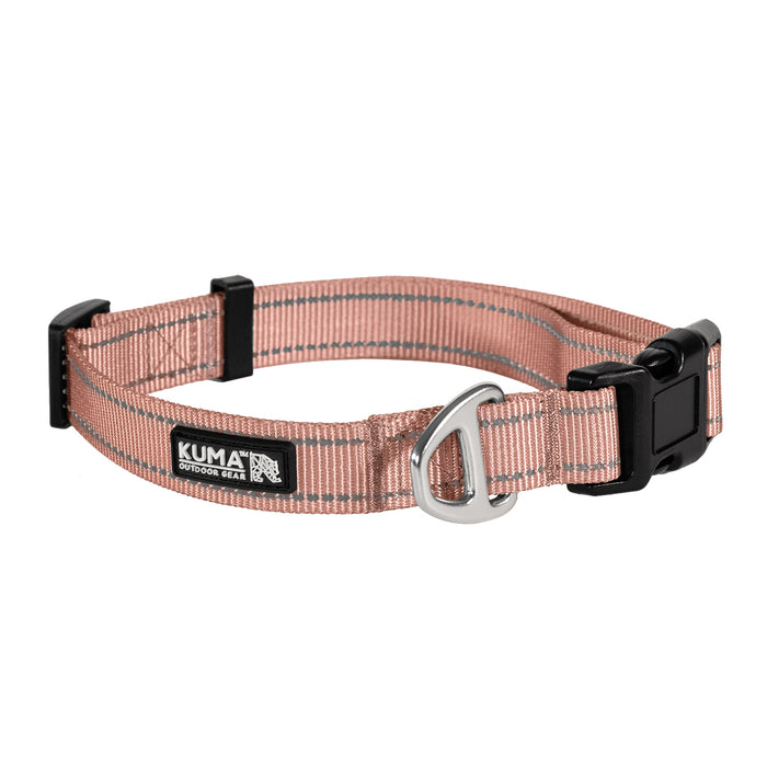 Kuma Lazy Bear Dog Collar  Lrg Flamingo