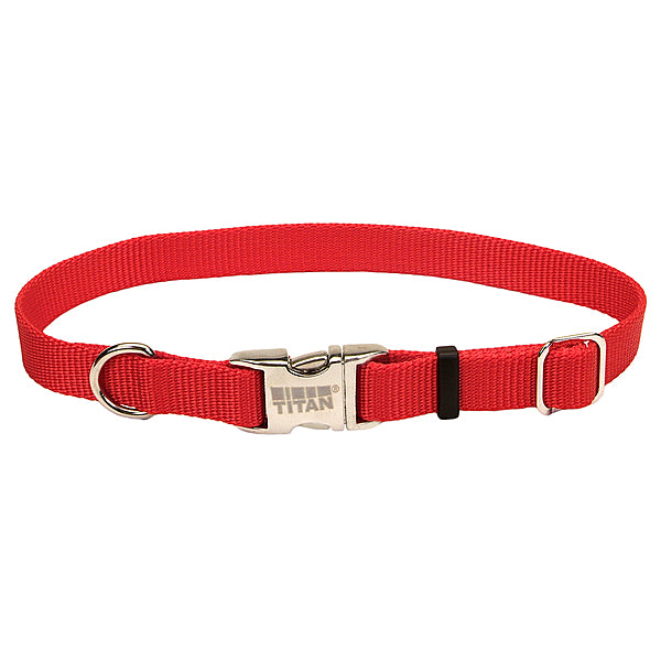 Titan Collar Metal Buckle Red 20" Med