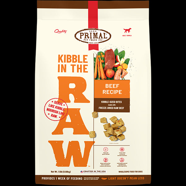 Primal Dog Kibble in the Raw Beef 1.5lbs