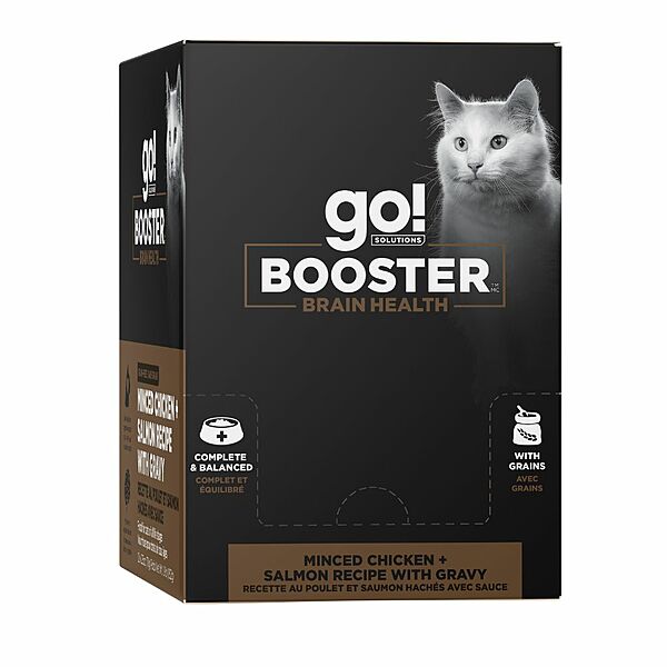 GO! Brain Minced Chkn/Sal w/gravy Cat Booster 2.5oz