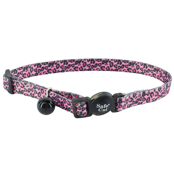 SafeCat Fashion Brkwy Collar Pnk Cheetah 12"