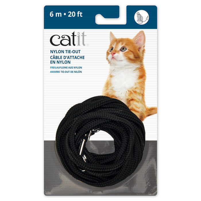 Catit Nylon Tie Out 20' Blk