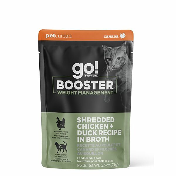 GO! Wgt Mgmt Shrdded Chkn/Duck in Broth Cat Booster 2.5oz