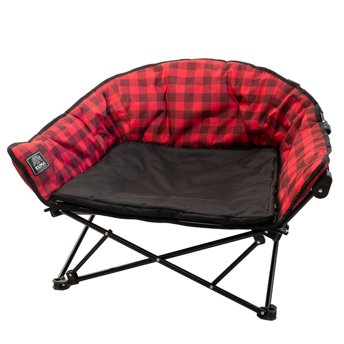 Kuma Lazy Bear Dog Bed Red Plaid