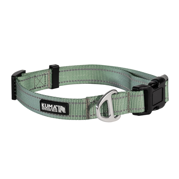 Kuma Lazy Bear Dog Collar Sml Sage