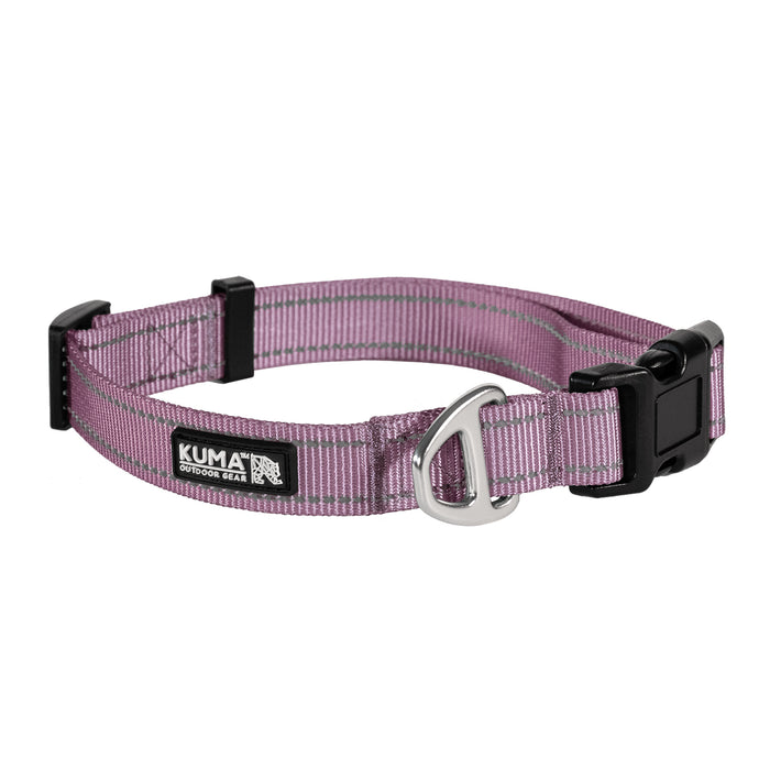 Kuma Lazy Bear Dog Collar Sml Mulberry